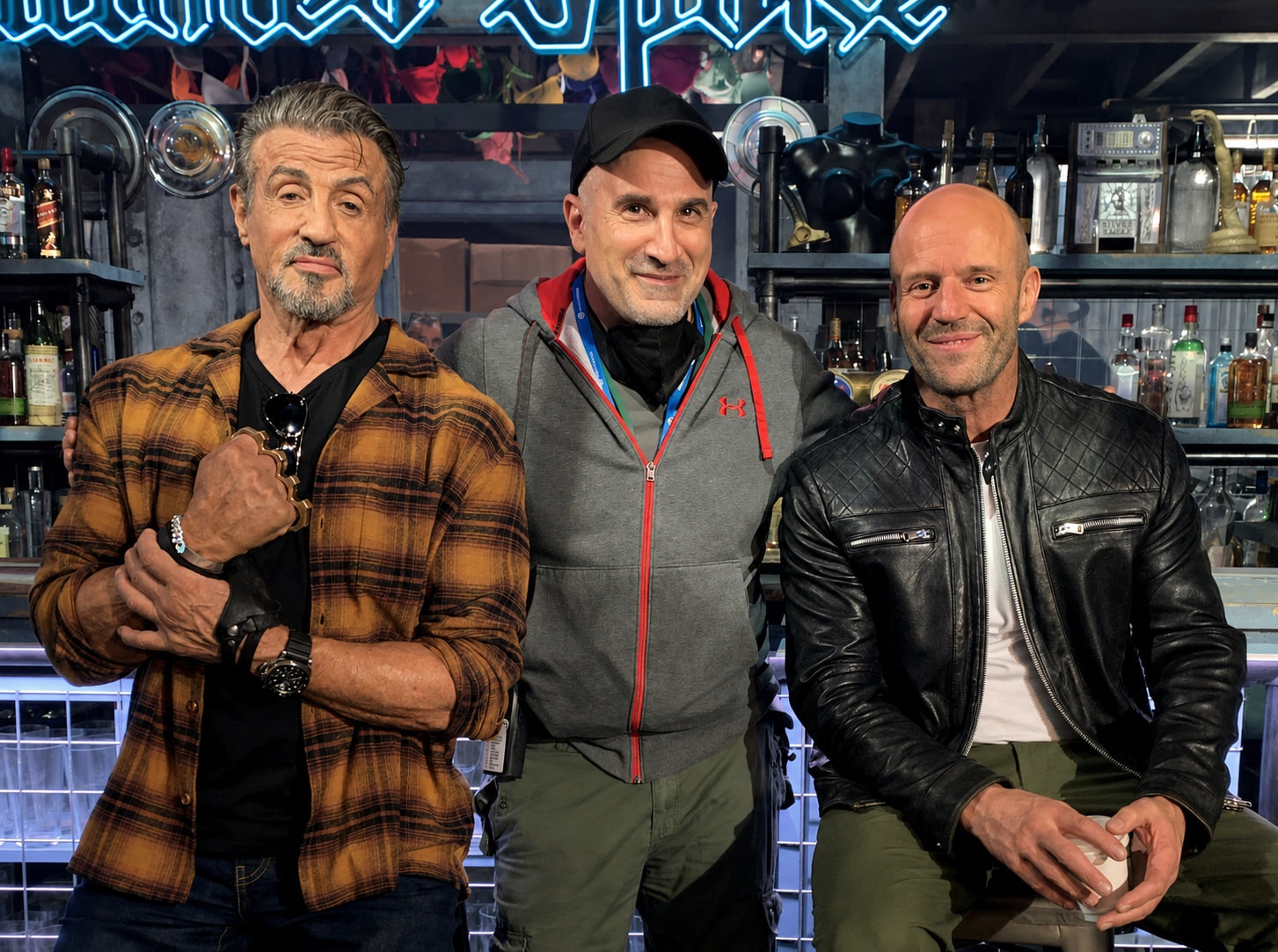 Peter Pedrero with Sylvester Stallone and Jason Statham — The Expendables 4