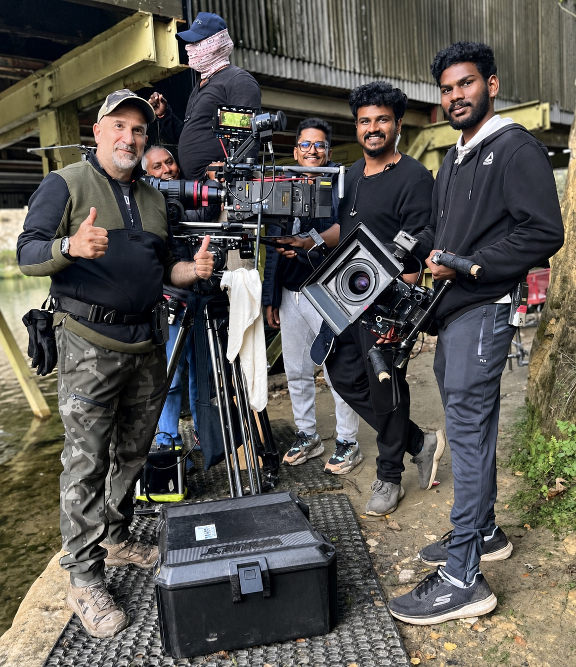 Peter with the camera crew