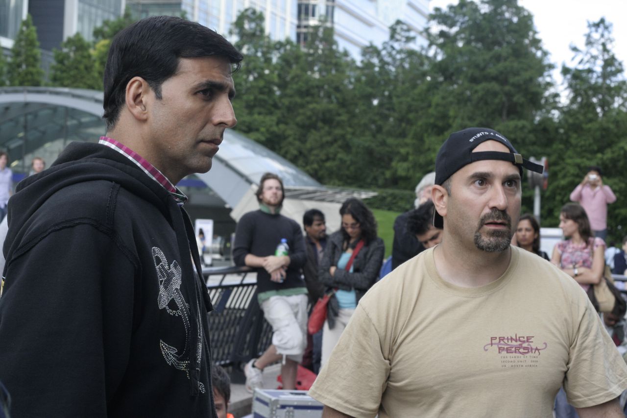 Peter with colleagues on set
