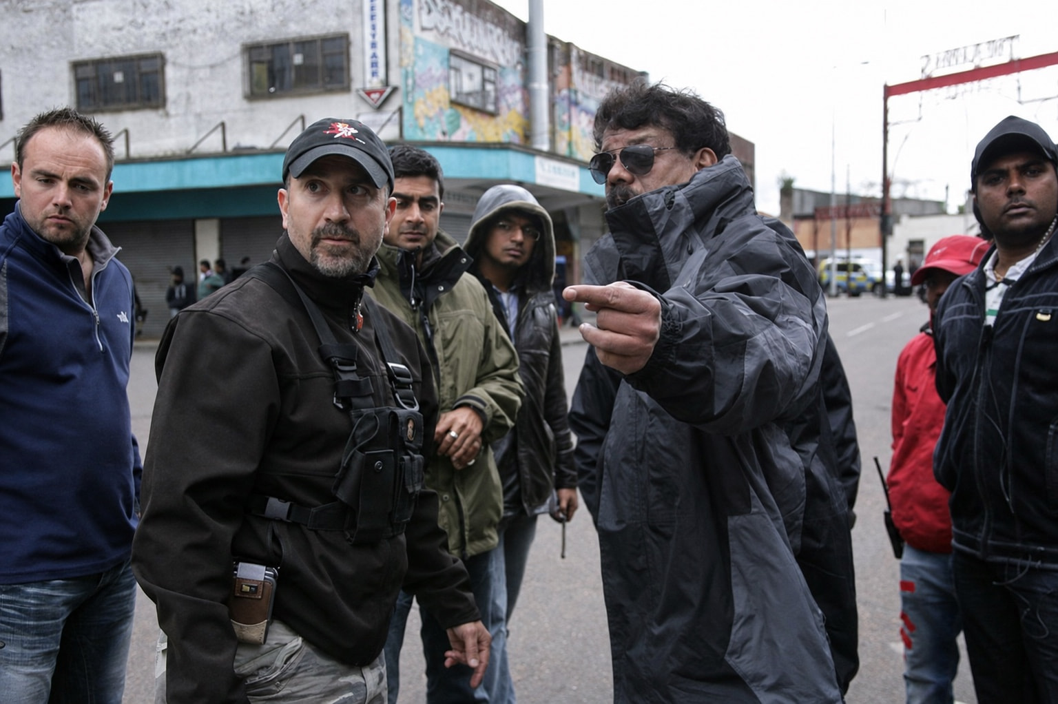 Discussing action on a street location