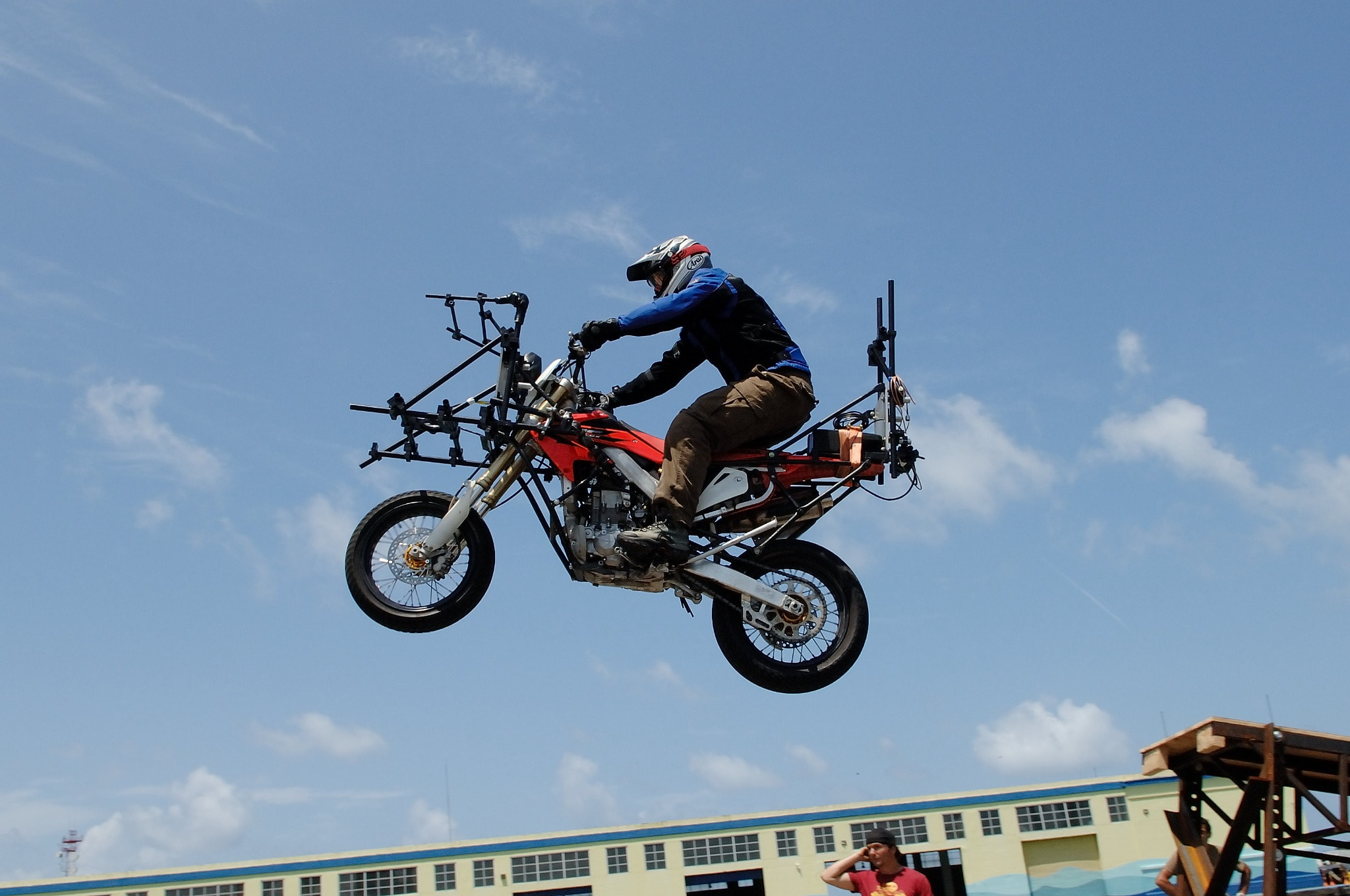 James Bond — motorcycle jump with camera rig — James Bond