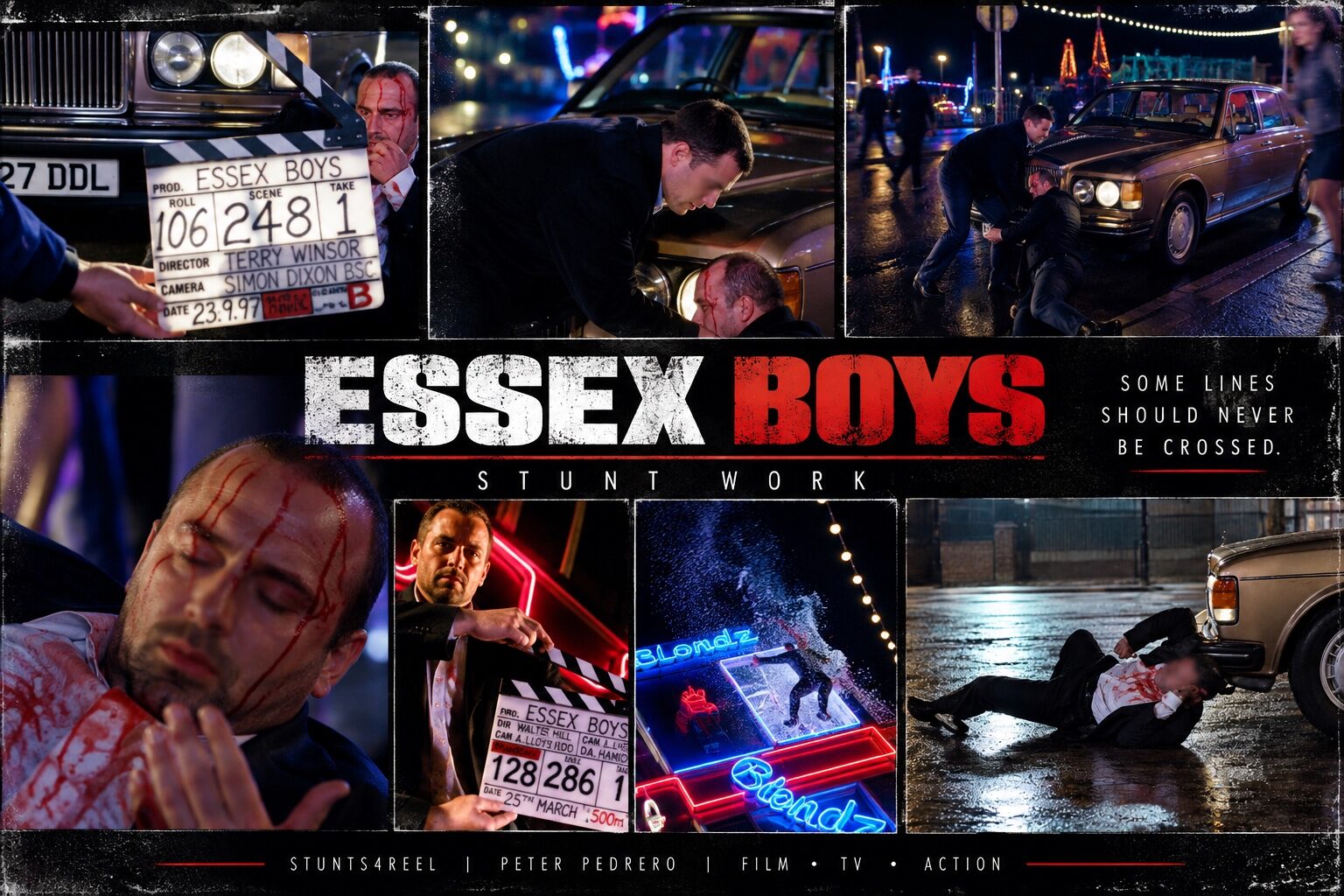 Peter Pedrero performing stunt work for Essex Boys — Essex Boys
