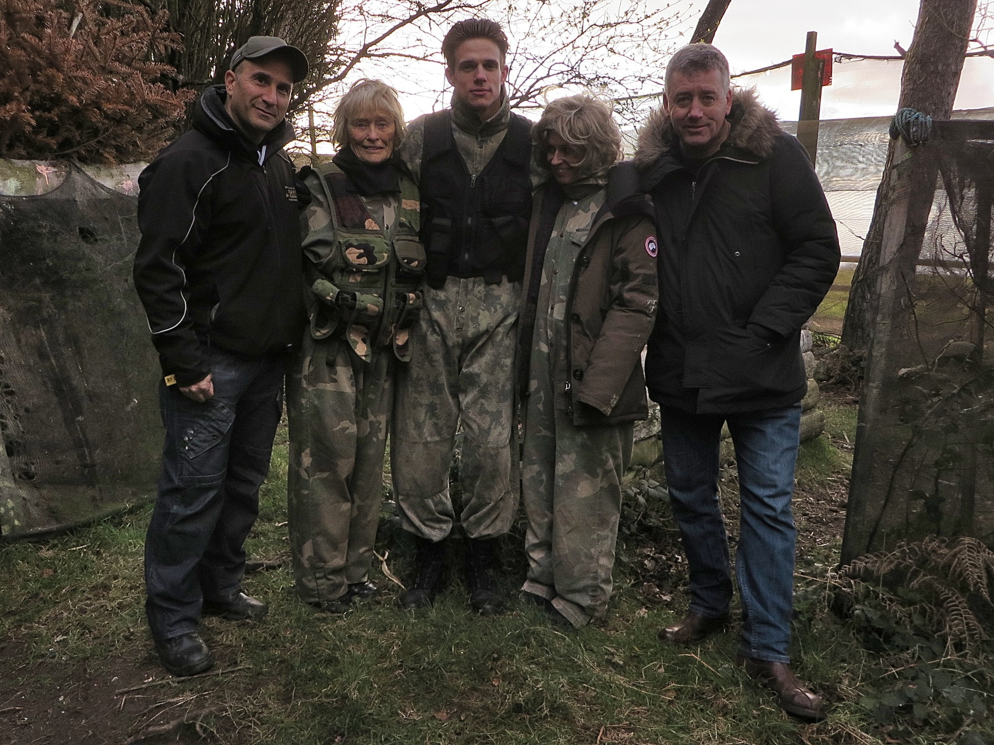 Peter Pedrero with performers and crew on location — The Golden Years
