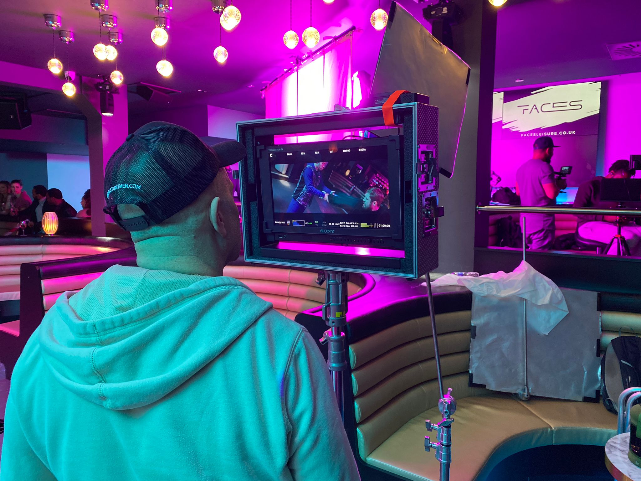 A camera monitor during an action production — Sumotherhood