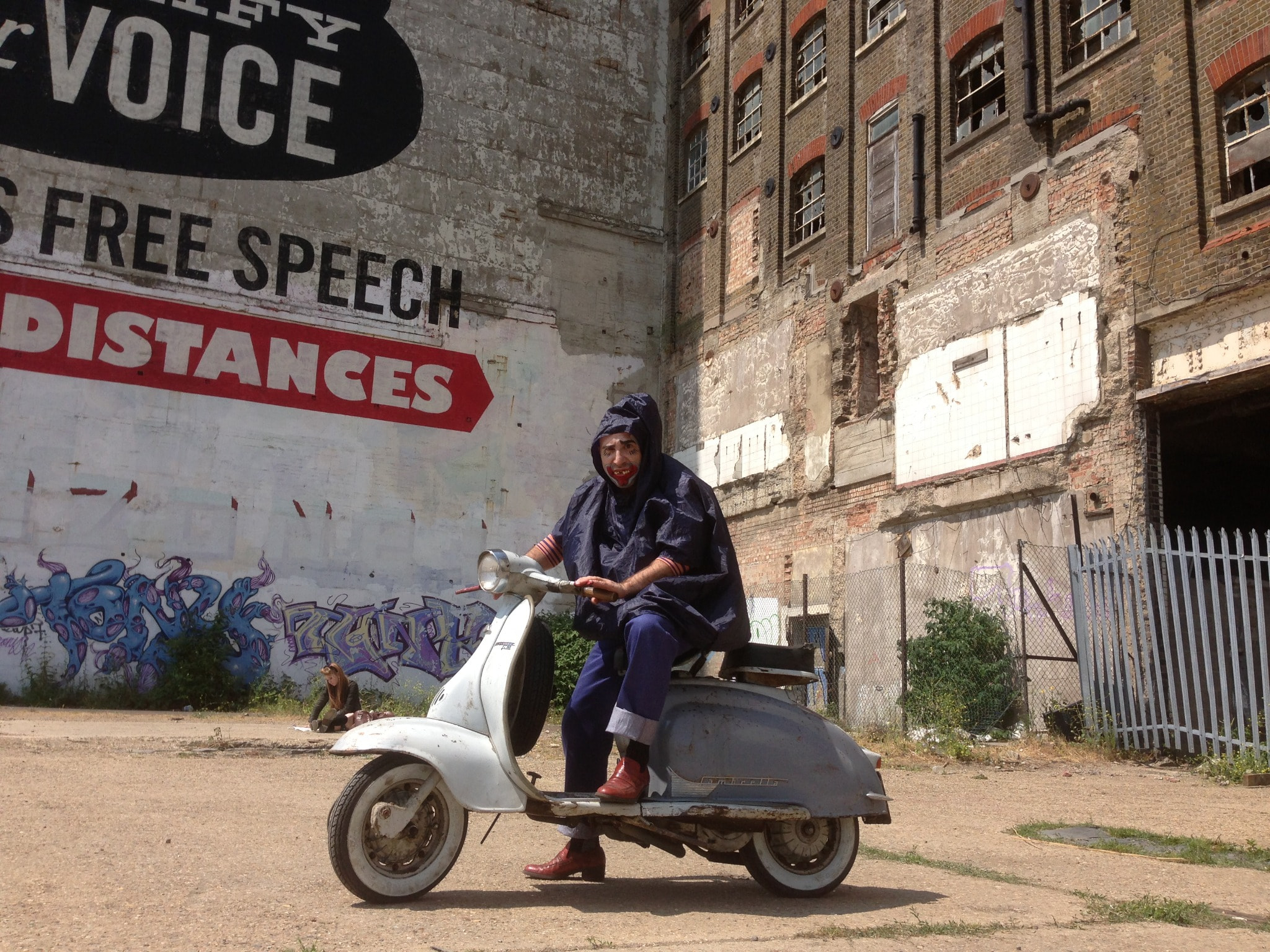 Peter Pedrero on a scooter during a location shoot — Woodridge