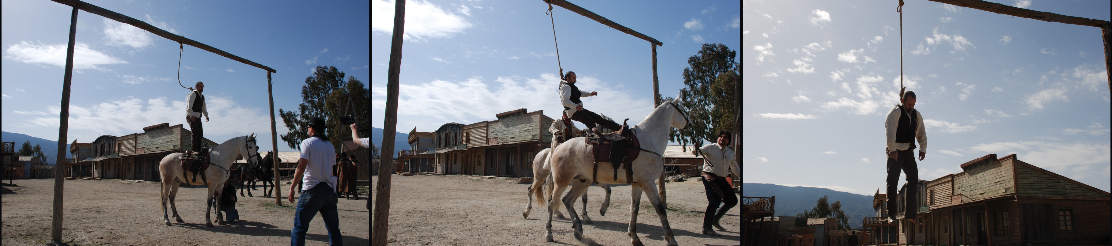 Western stunt sequence: standing on horseback, being pulled clear and finishing suspended from the gallows rig — King Boot — Concept Trailer