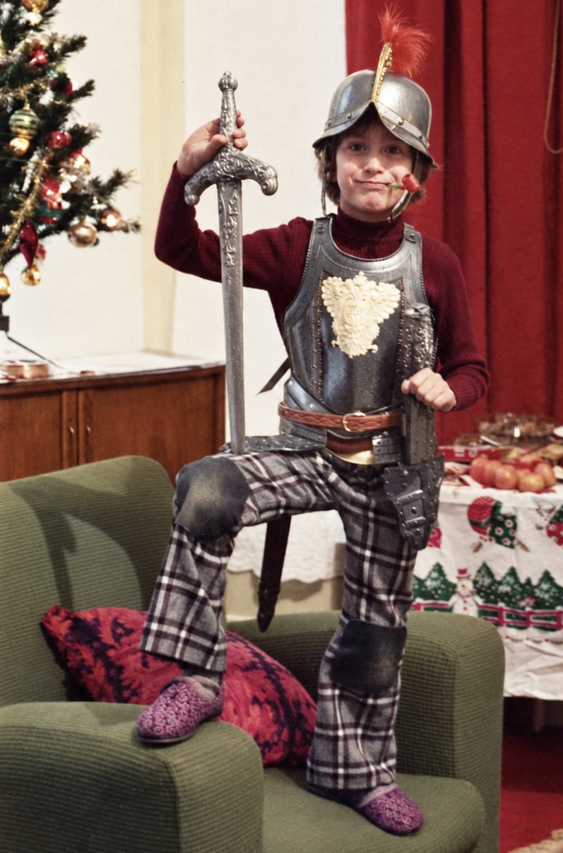 Peter Pedrero as a child dressed as a Spanish Armada soldier