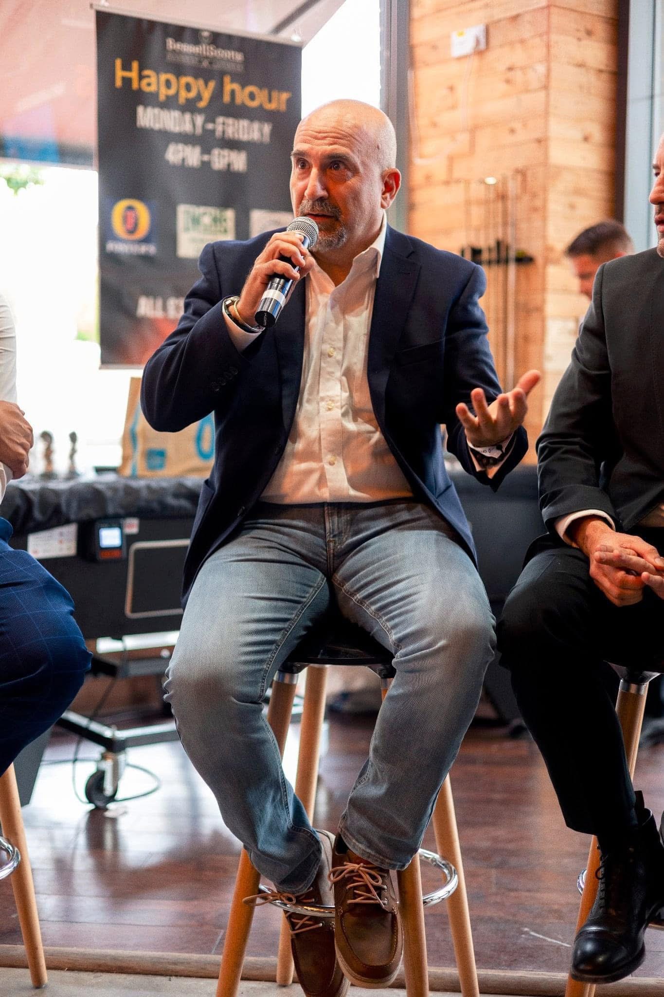 Peter Pedrero speaking during the RS Film Festival question-and-answer session