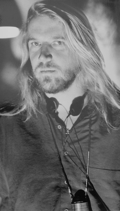 Black-and-white photograph of Renny Harlin
