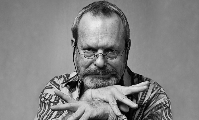 Black-and-white photograph of Terry Gilliam