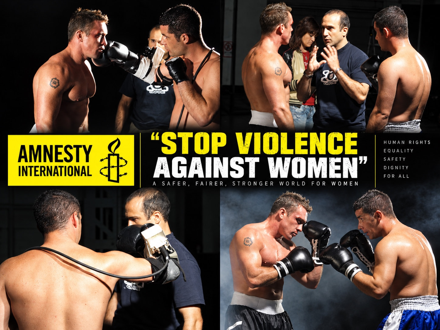 Peter Pedrero designing and choreographing the fight for Amnesty International’s Stop Violence Against Women campaign