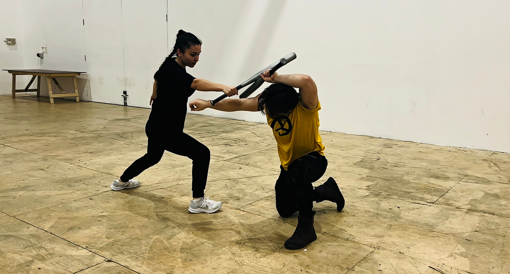 Danger Zone rehearsal — baton fight choreography