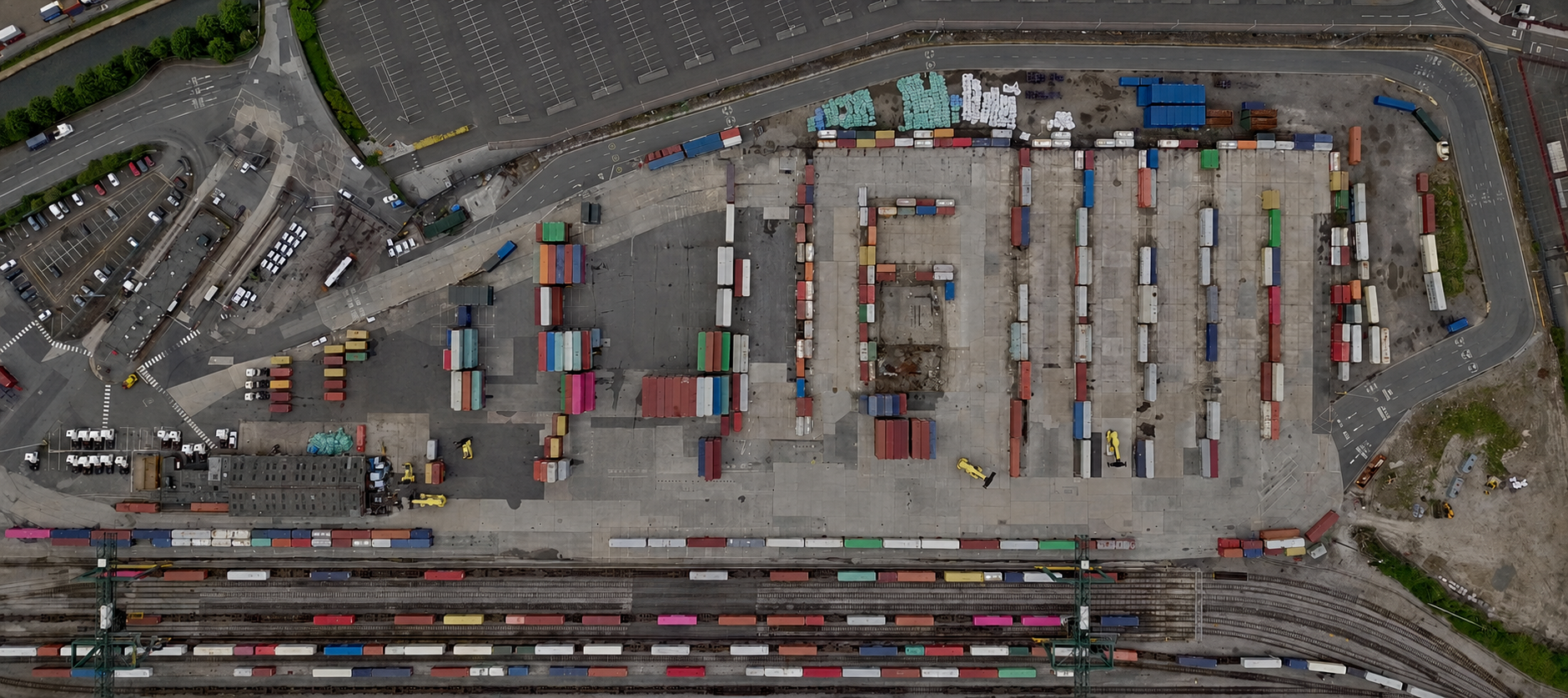 Aerial view of the industrial location used for the Ruroc Helmets commercial