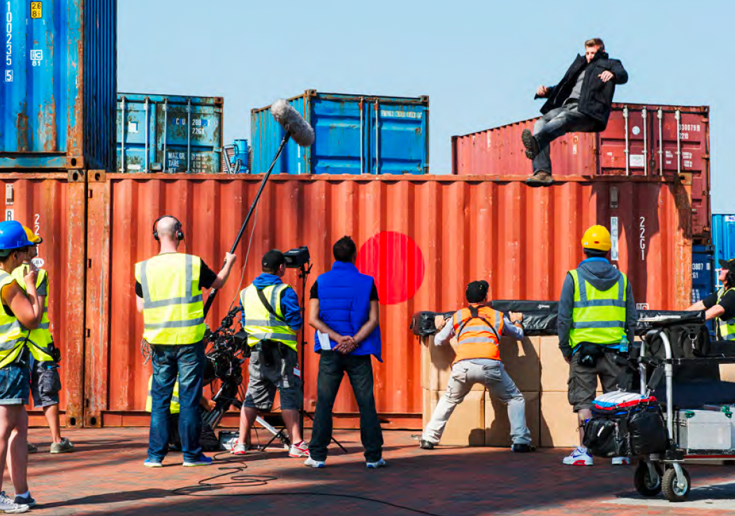 The container jump prepared for the Specsavers Film4 Stuntman ident
