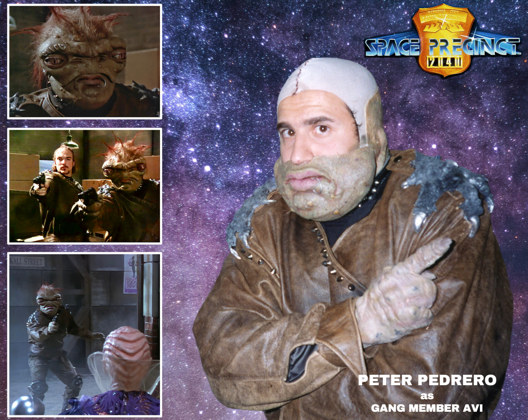 Peter Pedrero as Gang Member Avi in heavy prosthetics for Space Precinct — Space Precinct